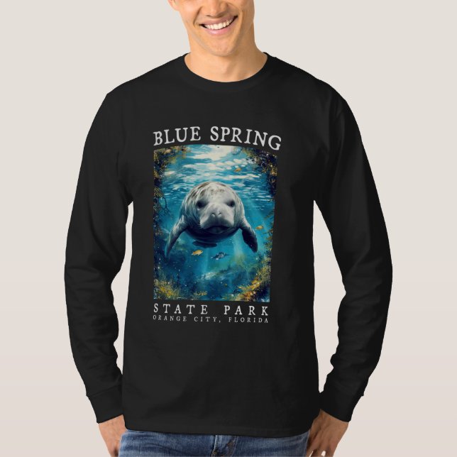 Manatee Encounter Blue Spring Underwater Haven Flo T-Shirt (Front)