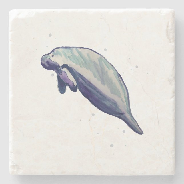 Manatee Florida Springs Marble Stone Coaster (Front)