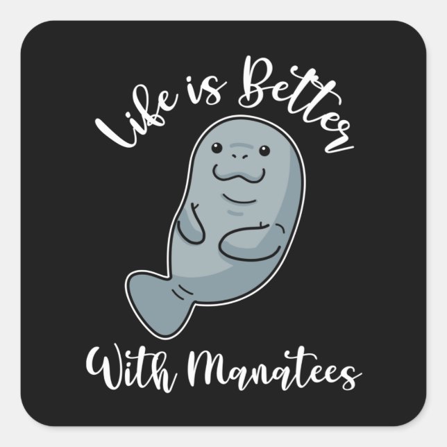 Manatee Gift Men Women Save The Manatees Square Sticker (Front)