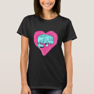 Manatee Heart Aquatic Animal Sea Animal Chubby Man T-Shirt