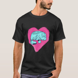 Manatee Heart Aquatic Animal Sea Animal Chubby Man T-Shirt