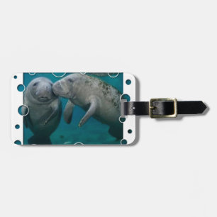 Manatee Love Valentine's Day Luggage Tag