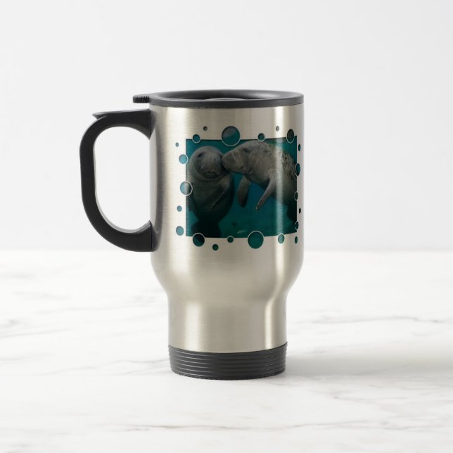 Manatee Love Valentine's Day Travel Mug (Left)