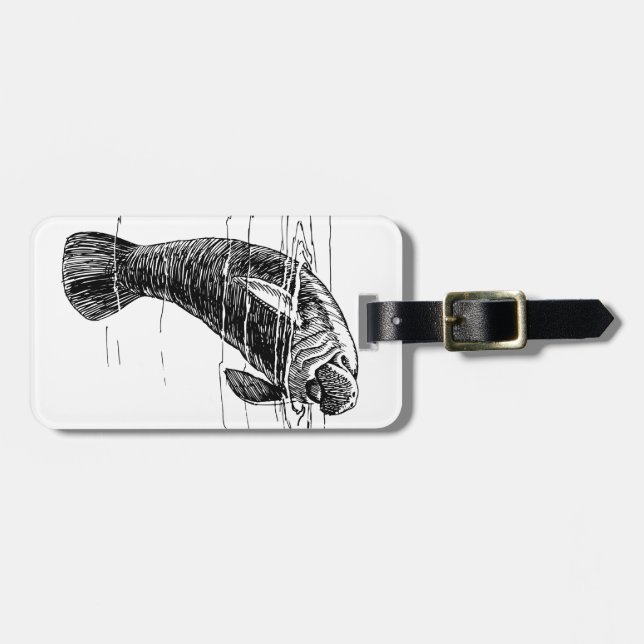 Manatee  luggage tag (Front Horizontal)