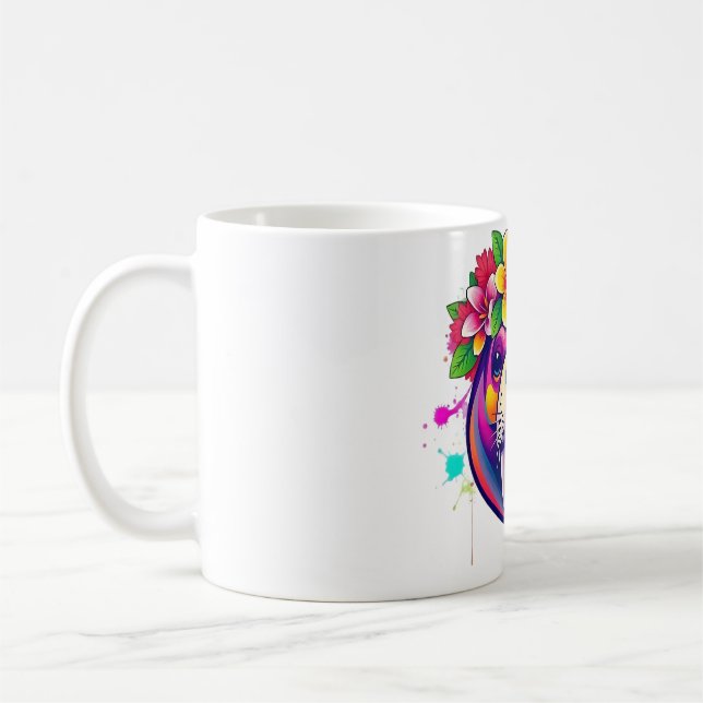 Manatee Majesty: Floral Crown Tee Coffee Mug (Left)