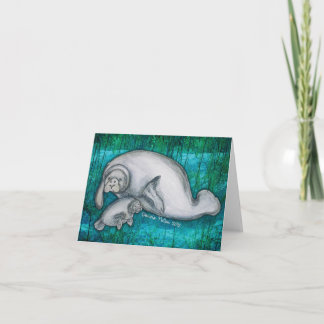 Manatee Mama and Pup Notecard