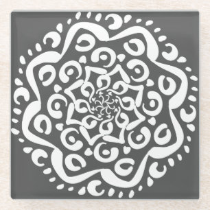 Manatee Mandala Glass Coaster