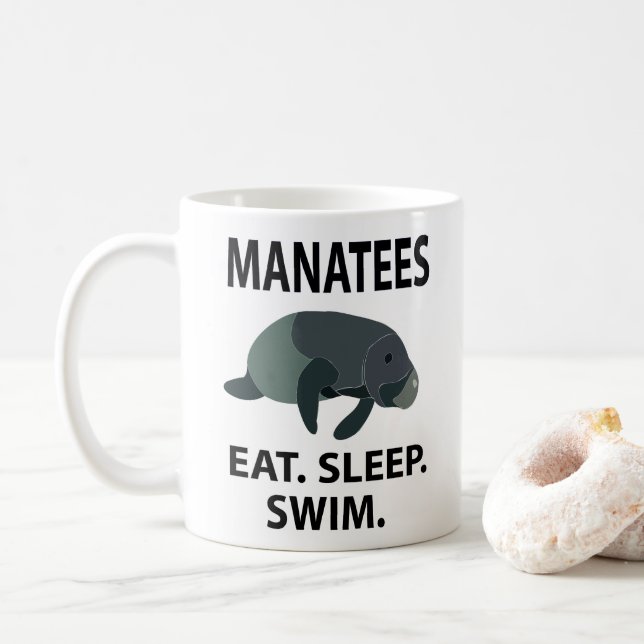 Manatee Marine Wildlife  Coffee Mug (With Donut)