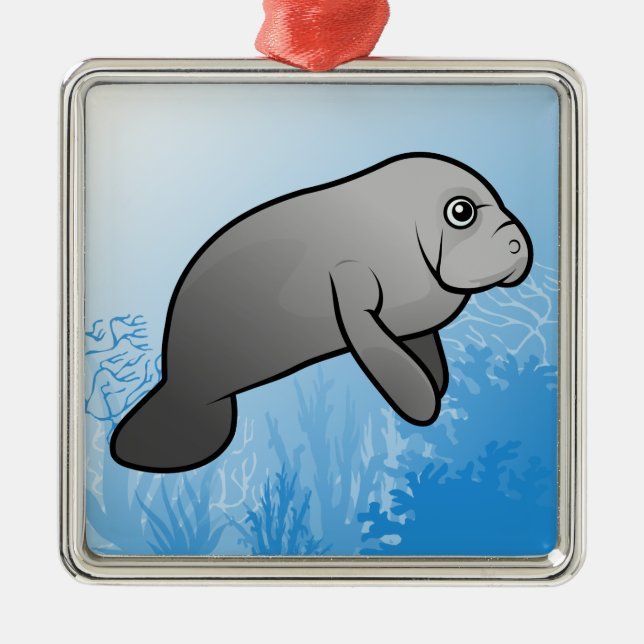 Manatee Metal Tree Decoration (Front)