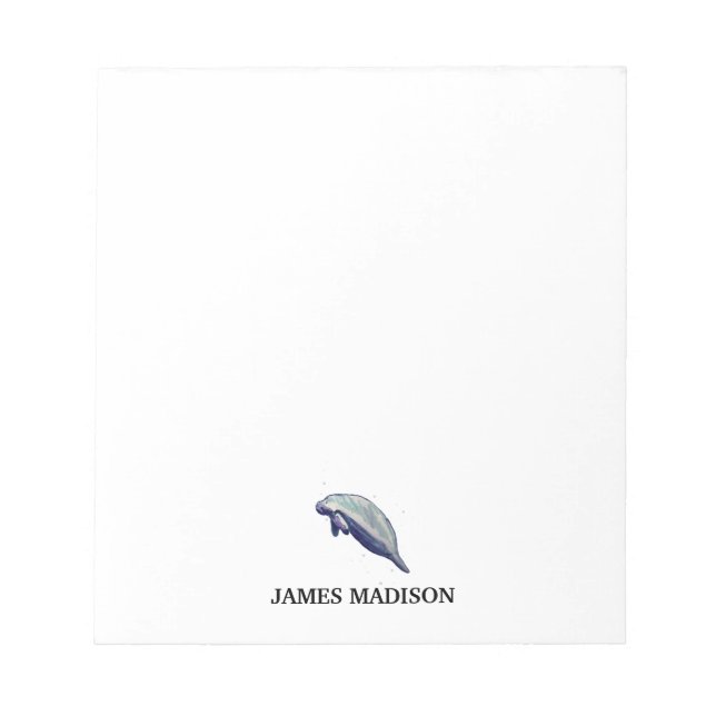 Manatee Monogram Nautical  Notepad (Front)