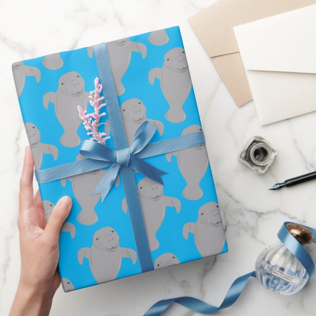 Manatee Pattern Animal Wrapping Paper (Gifting)