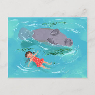Manatee play time postcard