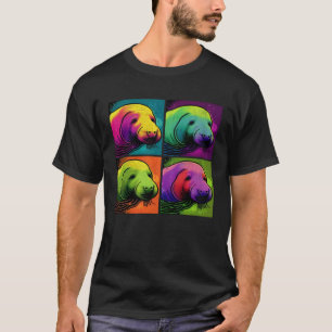 Manatee Pop Illustration Colourful Animal Women 1 T-Shirt