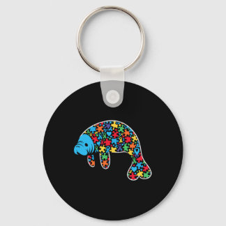 Manatee Puzzle Autism Awareness Autistic Womens Me Key Ring