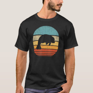 Manatee Retro Vintage 60s 70s Sunset Sea Cow Anima T-Shirt