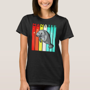 Manatee Retro Vintage Floaty Potatoes Ocean Sea Ch T-Shirt