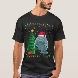 Manatee Santa Hat Men Women Kids Christmas Tree Li T-Shirt