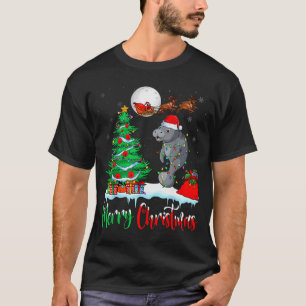 Manatee Santa Hat Xmas Tree Merry Christmas Manate T-Shirt