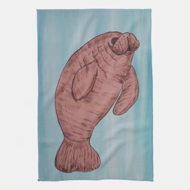 Manatee Tea Towel (Vertical)