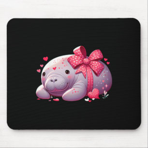 Manatee Valentine Hearts Animal Sea Ocean 1  Mouse Mat
