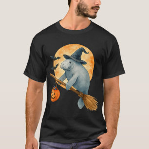 Manatee Witch Hat Pumpkin Halloween Costume Men T-Shirt