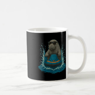 Manatee With Sungles Dugong Watersports Graphic De Coffee Mug