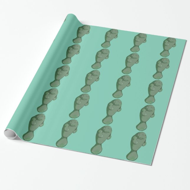 Manatee Wrapping Paper (Unrolled)