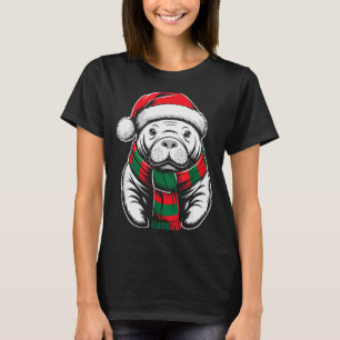 Manatee Xmas Santa Hat F Christmas Costume T-Shirt