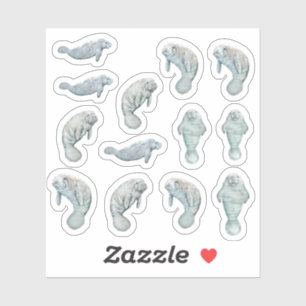 Manatees Custom Vinyl Sticker Sheet 3"