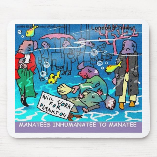 Manatees Inhumanatee Funny Tees Mugs Cards Etc Mouse Mat (Front)
