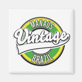 Manaus Brazil vintage logo Button Magnet