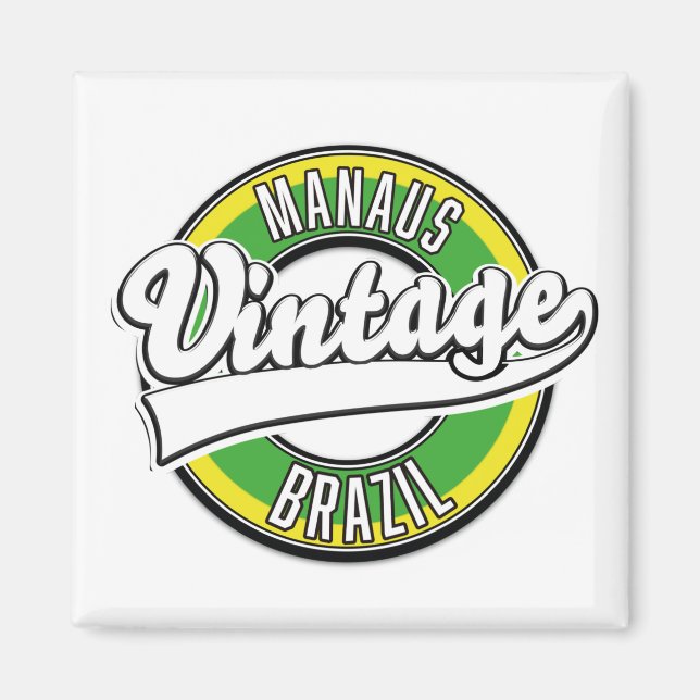 Manaus Brazil vintage logo Button Magnet (Front)
