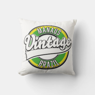Manaus Brazil vintage logo Cushion