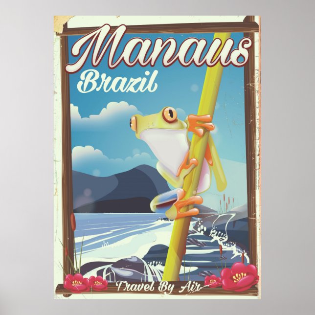 Manaus Brazil vintage travel poster (Front)