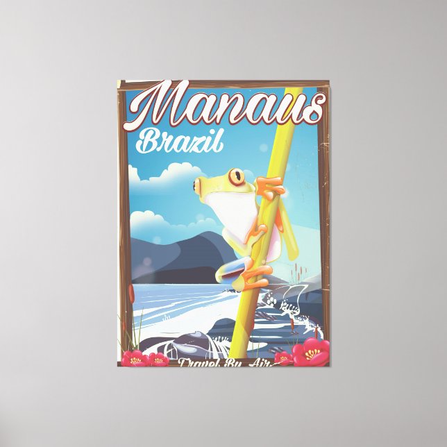 Manaus Brazil vintage travel poster Canvas Print (Front)