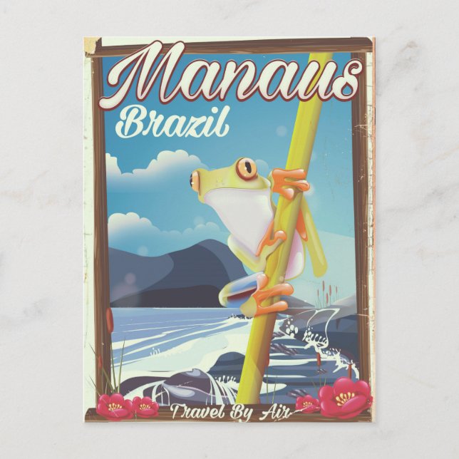 Manaus Brazil vintage travel poster Postcard (Front)