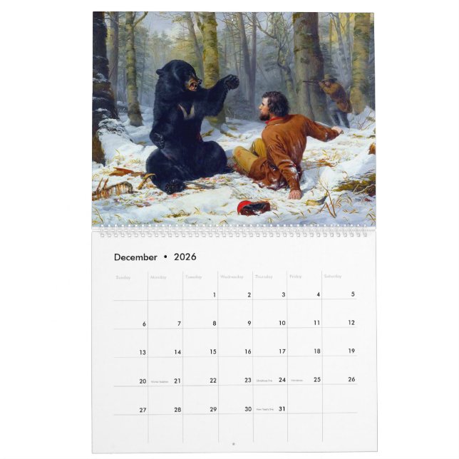 ManCave Hunting Nature Wilderness Sports  Calendar (Dec 2026)