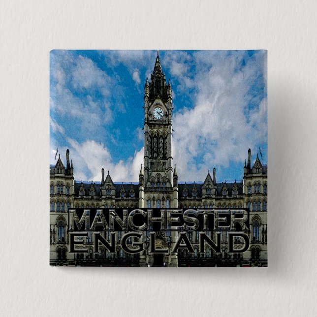Manchester 15 Cm Square Badge (Front)