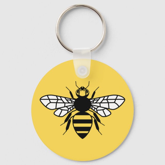 Manchester Bee Key Ring (Front)