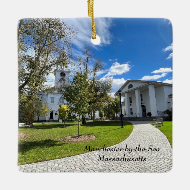 Manchester-by-the-Sea Massachusetts Ceramic Ornament (Front)