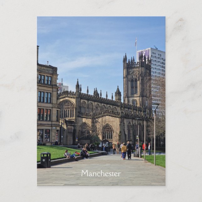 Manchester Cathedral Gardens Postcard (Front)