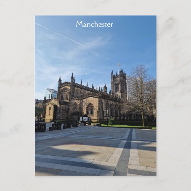 Manchester Cathedral Gardens Postcard (Front)