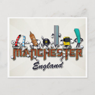 Manchester characters postcard