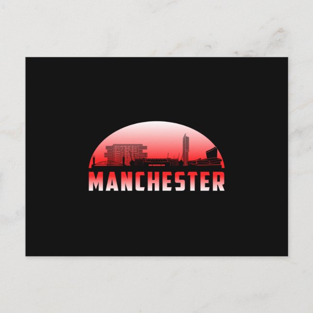 Manchester City Cityscape Skyline Funny Gift Idea Postcard (Front)