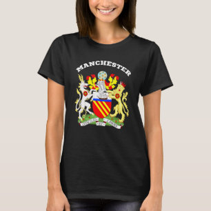 Manchester Coat Of Arms Souvenir Flag England T-Shirt