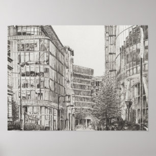 Manchester Deansgate view from cafe.2010 Poster