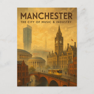 Manchester, England – A City of Music Postcard
