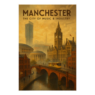 Manchester, England – A City of Music Poster
