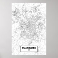 Manchester, England (black on white)
