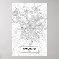 Manchester, England (black on white)